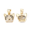 Brass Micro Pave Cubic Zirconia Charms ZIRC-C004-01G-1