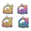 Ion Plating(IP) 201 Stainless Steel Pendants STAS-N098-268M-2
