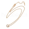 Brass Pave Clear Cubic Zirconia Pendant Necklaces for Women NJEW-Z079-02G-04-4