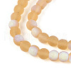 Frosted Transparent Glass Beads Strands GLAA-T032-T4mm-MBB08-3