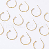 Brass Half Hoop Earrings EJEW-BC0001-03G-5