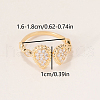Brass Micro Pave Cubic Zirconia Cuff Rings for Women KS5421-2-2