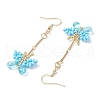 Handmade Glass Seed Beads Butterfly Dangle Earrings EJEW-MZ00445-05-4