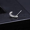 Platinum Brass Micro Pave Cubic Zirconia Stud Earrings XI6969-10-1