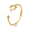 304 Stainless Steel Micro Pave Cubic Zirconia Open Cuff Rings RJEW-S628-02G-2