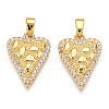 Brass Micro Pave Cubic Zirconia Pendants KK-N254-241G-1