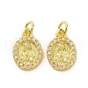Brass Micro Pave Claer Cubic Zirconia Pendants KK-E068-VF070-2