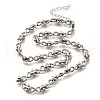 304 Stainless Steel Oval Infinity Link Chain Necklaces for Women Men NJEW-K249-20B-P-4