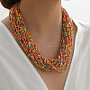 Plastic Beaded Multi-strand Necklaces ZG0249-4-1