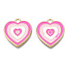 Rack Plating Light Gold Alloy Enamel Pendants ENAM-Q444-014L-RS-1
