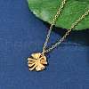 Clover 304 Stainless Steel Pendant Necklaces NJEW-M109-01G-2