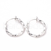 Electroplated Brass Twisted Tubular Hoop Earrings for Women EJEW-G299-01A-S-1