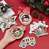 CHGCRAFT 22Pcs 11 Style Christmas Theme Natural Wood Big Pendants WOOD-CA0001-51-3