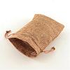 Polyester Imitation Burlap Packing Pouches Drawstring Bags ABAG-R004-14x10cm-03-6