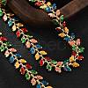 Butterfly Brass Enamel Links Bracelets for Women BJEW-B125-01G-3