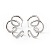 Clear Cubic Zirconia Cuff Claw Stud Earrings EJEW-L234-076P-1