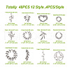48Pcs 12 Style Tibetan Style Alloy Pendants DIY-TA0003-97-4