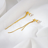 Elegant Stainless Steel Flat Round Tassel Stud Earrings BX2341-2-4