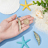 BENECREAT 2Pcs Handmade Natrual Paua Shell Carved Big Pendants FIND-BC0013-54-3
