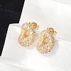Brass Micro Pave Cubic Zirconia Stud Earrings EJEW-Z091-04G-D-4
