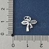 925 Sterling Silver Pave Clear Cubic Zirconia Bowknot Charms STER-S011-04S-3
