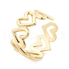Heart Brass Cuff Rings for Women RJEW-B119-01G-4