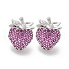 Brass Micro Pave Cubic Zirconia Stud Earrings EJEW-Q015-13P-01-2