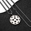 201 Stainless Steel Pickleball Pendant Box Chain Necklaces for Women Men NJEW-H050-01A-P-1