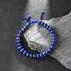 Adjustable Natural Lapis Lazuli Braided Bead Bracelets BJEW-F369-A15-1