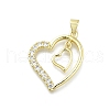 Brass Micro Pave Cubic Zirconia Pendants KK-K400-44G-1