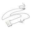 304 Stainless Steel Envolope & Bird Pendant Necklaces for Women NJEW-U037-01B-P-4