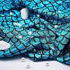 Sparkly Hologram Spandex Mermaid Printed Fish Scale Fabric AJEW-WH0277-38-5