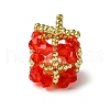 3Pcs 3 Colors Christmas Seed Beads Beaded Charms PALLOY-MZ00299-2