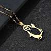 304 Stainless Steel Laser Cut Penguin Pendant Necklaces for Women Men NJEW-Q032-01D-G-2