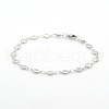 Casual Style 304 Stainless Steel Flower Link Chain Bracelets STAS-O036-04P-1