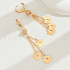 Brass Flower Tassel Hoop Earrings VN3378-2