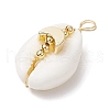 Natural Cowrie Shell Copper Wire Wrapped Pendants PALLOY-JF02932-01-3