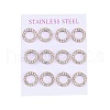 PVD Vacuum Plating 304 Stainless Steel Stud Earrings EJEW-C099-09RG-02-1