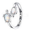 Alloy Opalite Adjustable Cuff Open Rings for Women FS-WG20668-01-3
