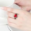 Heart Brass Micro Pave Cubic Zirconia Finger Rings FS-WG4D14B-02-2