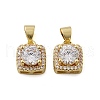 Brass Micro Pave Clear Cubic Zirconia Pendants KK-U063-01G-1