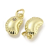 Rack Plating Brass Micro Pave Clear Cubic Zirconia Charms KK-E114-13G-2
