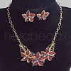Alloy Rhinestone & Enamel Earrings & Necklaces Sets FS-WG43F39-02-1
