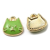 Golden Plated Alloy Charms X-ENAM-L042-01G-2