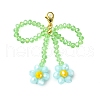 4Pcs 4 Colors Bowknot Flower Glass Pendant Decoration HJEW-TA00276-3