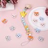 12Pcs 4 Colors Cartoon Fox Silicone Focal Beads JX704A-6