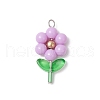 Flower Transparent Acrylic Pendants PALLOY-JF03719-01-3
