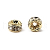 Rack Plating Brass Crystal Rhinestone Rondelle Space Beads RB-D303-G-3