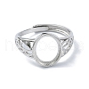 Adjustable 925 Sterling Silver Ring Components STER-K179-41P-2