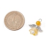 Pearlized Glass Pearl Bead Pendants PALLOY-JF03205-03-2
